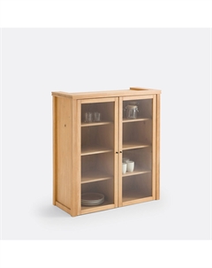 Шкаф для посудывитрина из массива сосны Gabin бежевый Laredoute