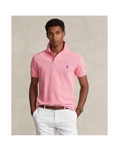 Футболка поло зауженная из хлопковой сетчатой ткани розовый Laredoute