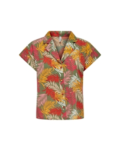 Блузка с принтом и короткими рукавами зеленый Only