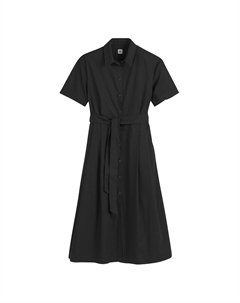 Платье-рубашка длинное с ремешком черный La redoute collections