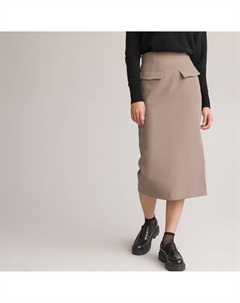 Юбка-карандаш длина миди серый Laredoute