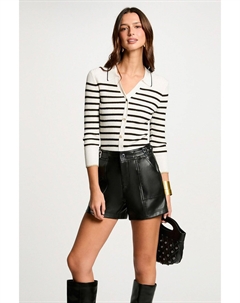 Пуловер с рукавами 34 в полоску белый Morgan