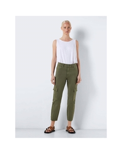 Брюки карго высокая посадка зеленый Noisy may