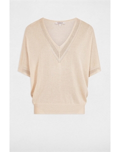 Пуловер с V-образным вырезом из тонкого трикотажа белый Morgan