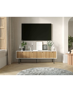 Комод низкий с ящиками из ясеня белый So'home