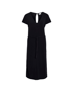 Платье-миди короткие рукава черный Laredoute