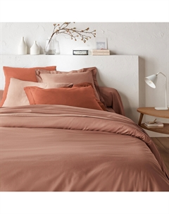 Пододеяльник на молнии однотонный хлопок Scenario каштановый La redoute interieurs