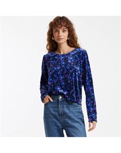 Блузка с круглым вырезом цветочным принтом и длинными рукавами розовый La redoute collections