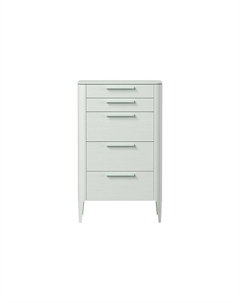 Комод 5 ящиков из массива дуба высокий  белый So'home