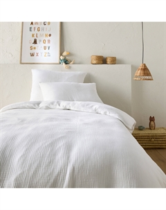 Пододеяльник детский из однотонной хлопчатобумажной газовой ткани Kumla белый La redoute interieurs