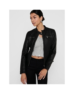 Блузон из искусственной кожи черный Only