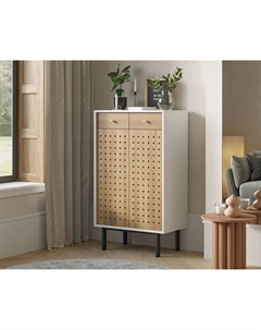 Комод высокий с дверками и ящиками из ясеня белый So'home