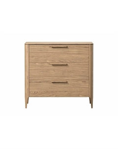 Комод 3 ящика из массива дуба ширина 90 см бежевый Laredoute