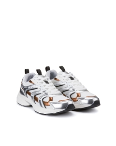 Кеды с металлическим отливом в беговом стиле белый La redoute collections