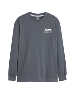 Лонгслив с надписью на спинке серый Laredoute