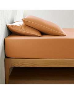 Простыня натяжная из хлопкового сатина с клапаном 30 см Brnice бежевый Laredoute