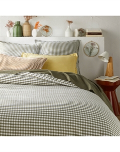 Пододеяльник из осветленного льна Aclie Kaki зеленый La redoute interieurs