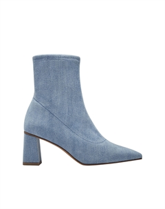 Ботинки с заостренным мыском на каблуке синий Tamaris