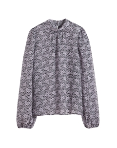 Блузка со стеганым воротником-стойкой длинные рукава разноцветный Laredoute