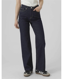 Джинсы широкие с высокой посадкой синий Vero moda