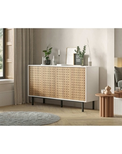 Комод большой с дверками из ясеня белый So'home