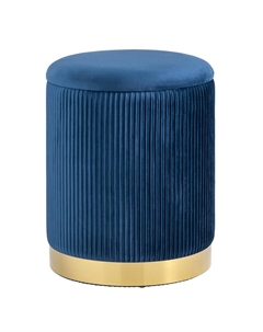 Пуф из мягкого велюра синий Laredoute