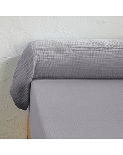 Наволочка на подушку-валик однотонная из газовой хб ткани Kumla серый Laredoute