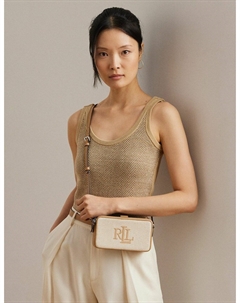 Сумка-клатч на плечо из холста и кожи WITLEY бежевый Laredoute