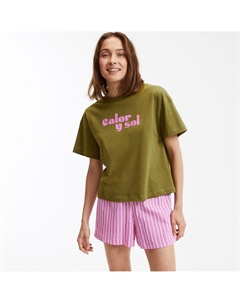 Пижама из хлопкового джерси розовый Laredoute