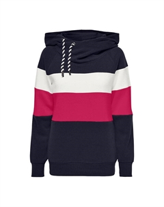 Свитшот с капюшоном асимметричный шнурок в кулиске синий Only