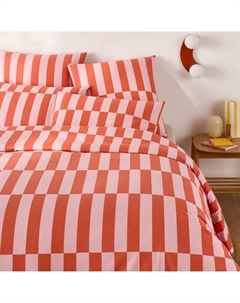 Пододеяльник 50 переработанный хлопок Tabaka красного цвета розовый La redoute interieurs