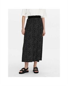 Юбка-миди с принтом в горошек черный Laredoute