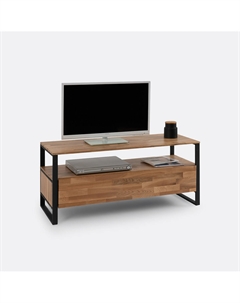 Тумба для телевизора массив дуба шпон дуба и сталь Hiba бежевый La redoute interieurs