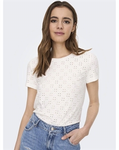 Футболка из английской вышивки белый Laredoute