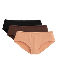 Комплект из трёх однотонных трусов La Redoute черный La redoute collections