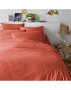 Однотонный пододеяльник из органического хлопка Scenario оранжевый La redoute interieurs