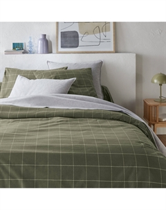Пододеяльник из фланели Charlie Kaki зеленый La redoute interieurs