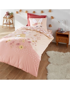 Пододеяльник из 100 биохлопка Lapin fleuri розовый La redoute interieurs