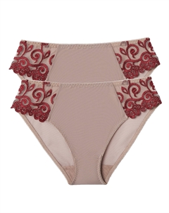 Комплект из 2 трусов из однотонного тюля и тюля с вышивкой Lyssa бежевый La redoute collections