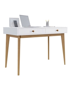 Стол рабочий из массива белый белый Laredoute