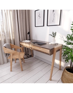 Стол письменный с 2-мя ящиками из массива березы бежевый Laredoute