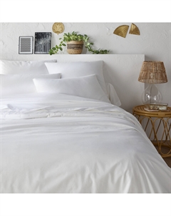 Однотонный пододеяльник из органического хлопка Scenario белый La redoute interieurs