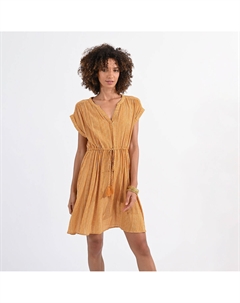 Платье короткое в полоску желтый Laredoute