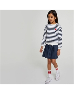 Свитер в полоску круглый вырез синий La redoute collections