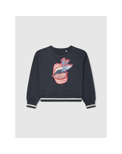 Свитшот с круглым вырезом и длинными рукавами синий Laredoute