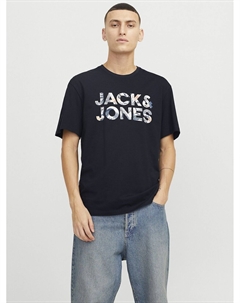Футболка свободного покроя с цветочным логотипом синий Jack & jones