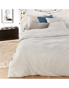 Пододеяльник из хлопкового джерси и модала New Jersey серый Laredoute