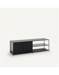 ТВ-тумба металлическая длинная с 2 дверцами Romy черный Am.pm.