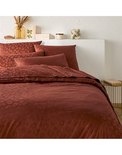 Пододеяльник из хлопкового сатина Thelma каштановый La redoute interieurs