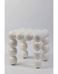 Столик прикроватный из керамики и фаянса 40 см белый So'home